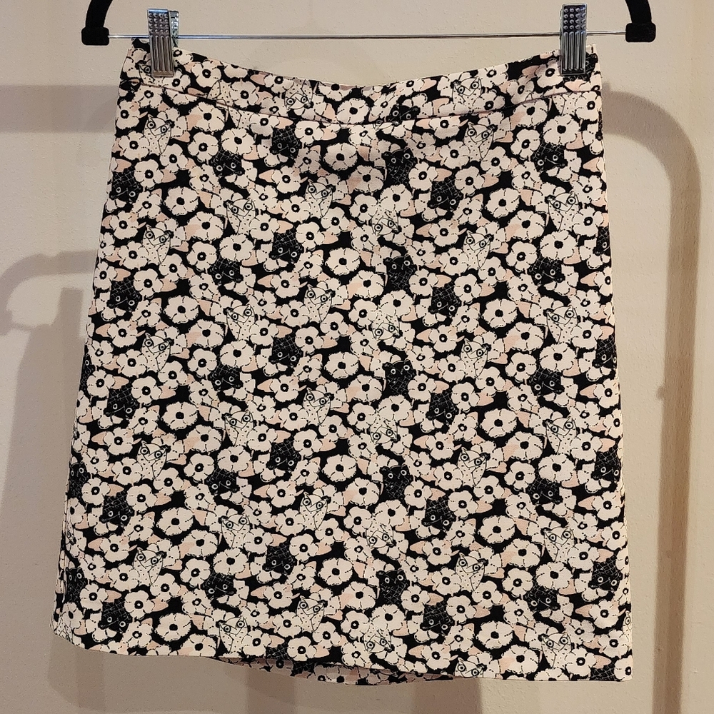 Joe Fresh Black and White Floral Mini Skirt